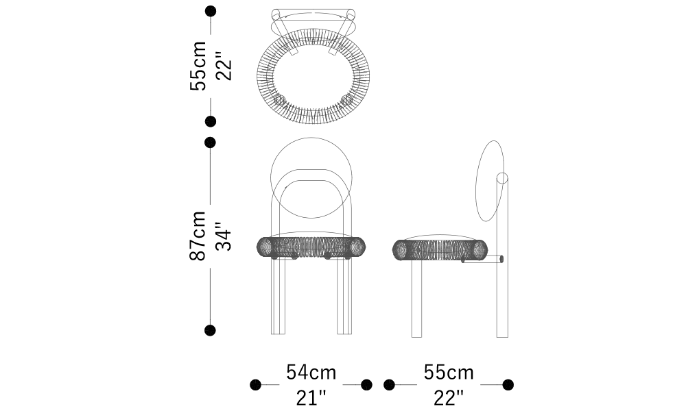 Image of the main dimensions of the product